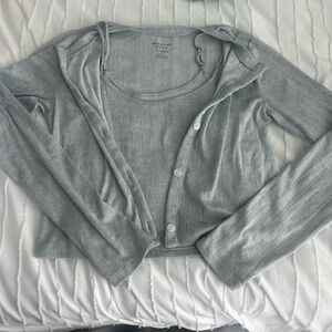 American Eagle Pointelle Cardigan Set